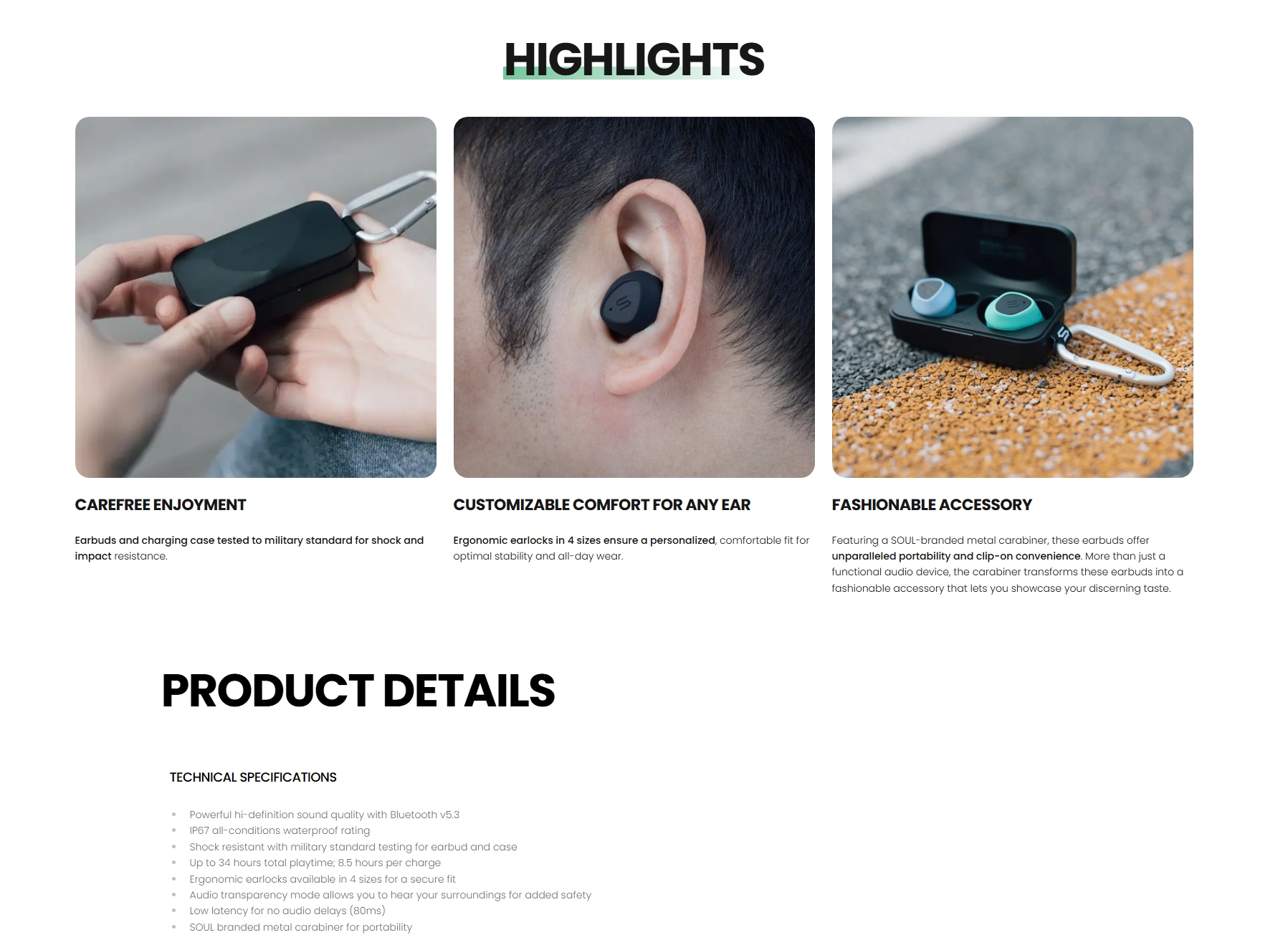 SOUL S-Fit - All-Conditions True Wireless Earphones - Red