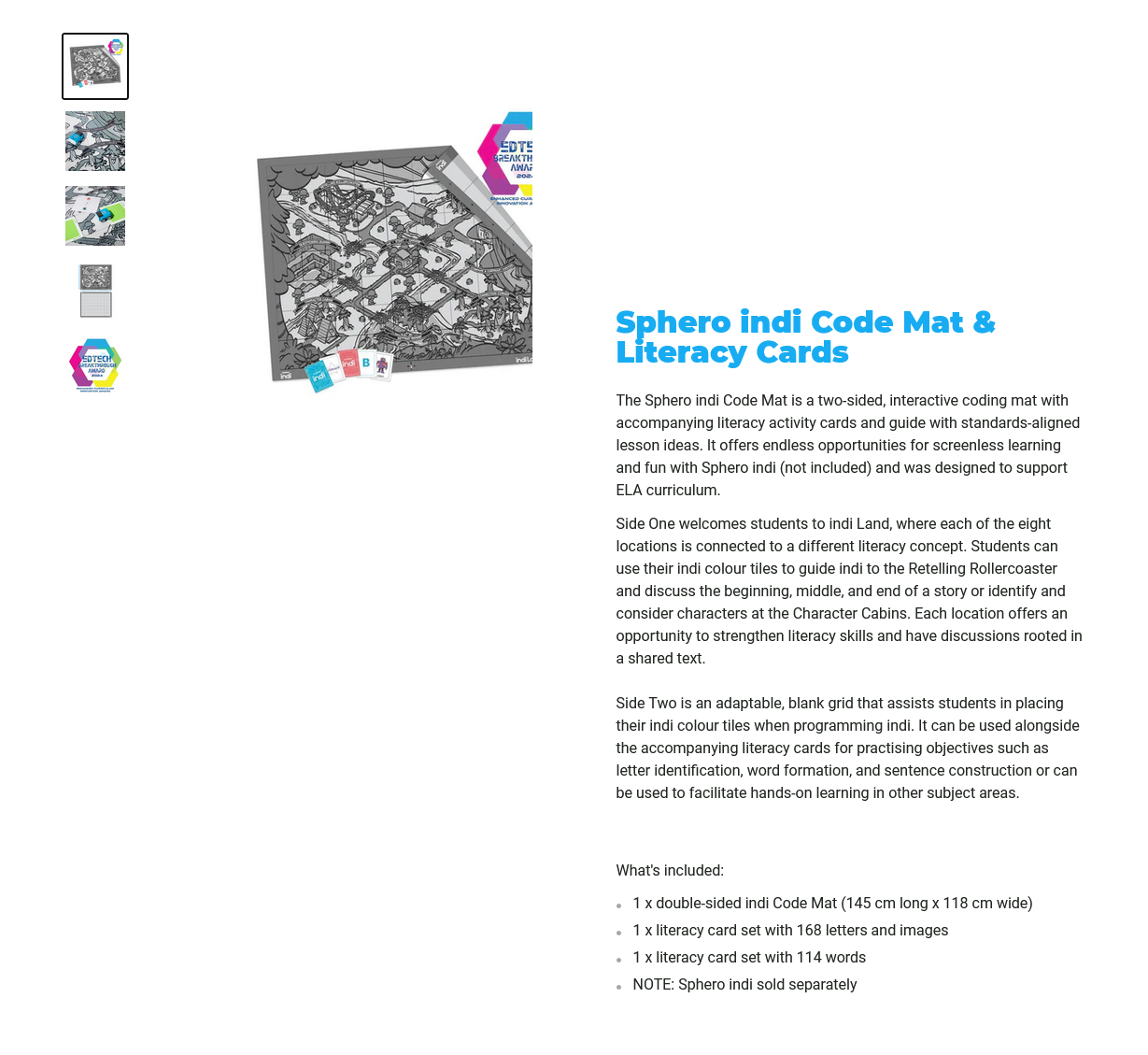 Sphero indi Code Mat & Literacy Cards