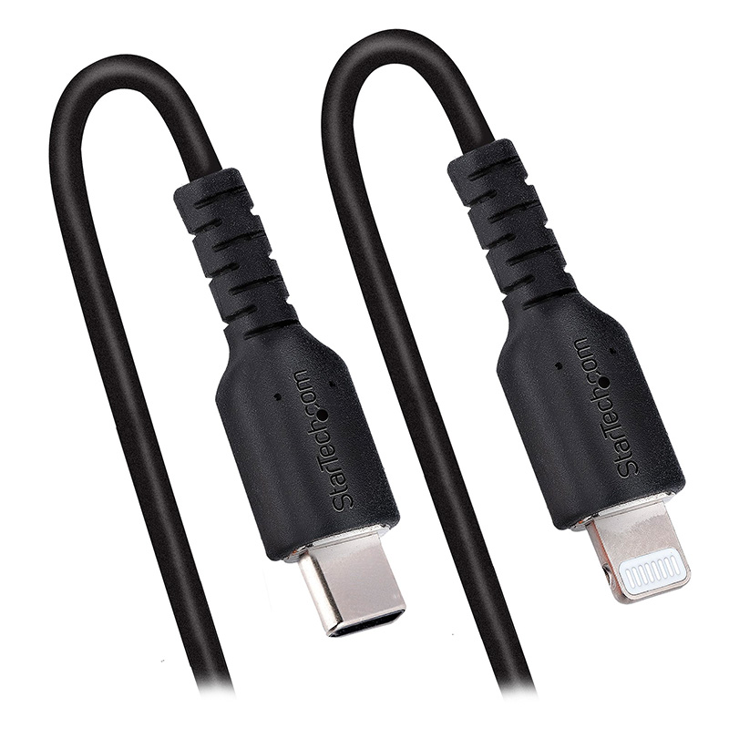 StarTech 1m USBC to Lightning Coiled Cable Black RUSB2CLT1MBC Mwave