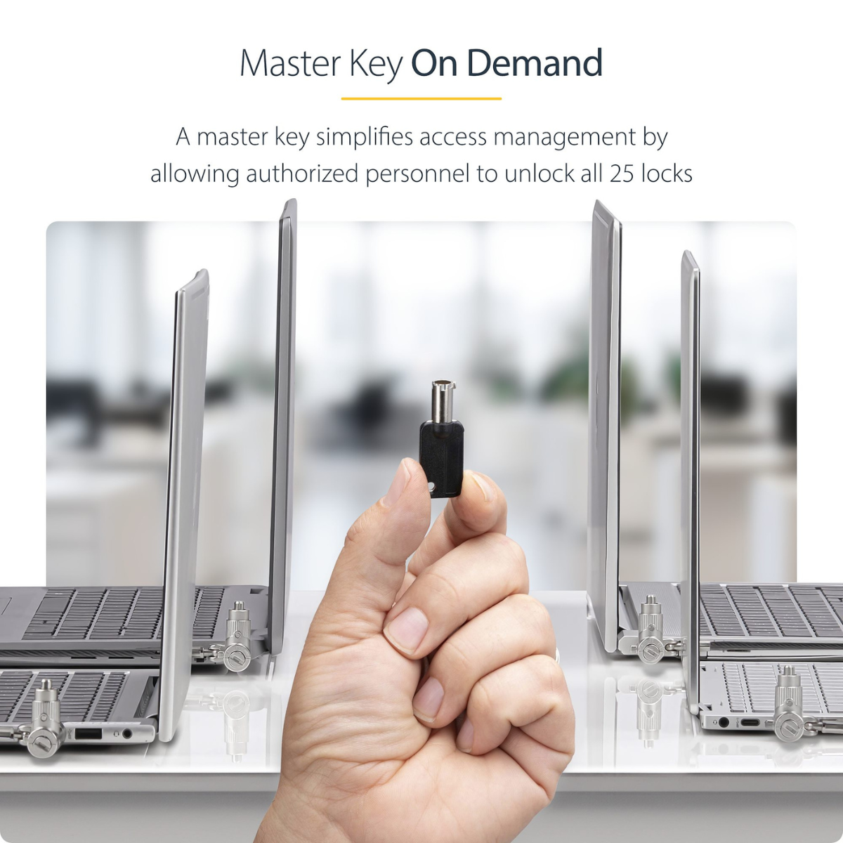 StarTech 2m Universal Security Cable Laptop Master Keyed Lock - 25 Pack ...