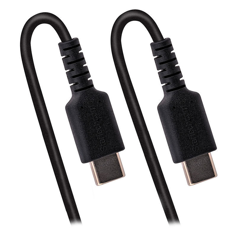 StarTech 1m USBC to USBC Rugged Coil Charging Cable Black R2CCC
