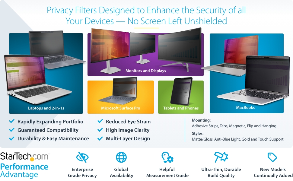StarTech Reversible Privacy Screen for 14" Laptop