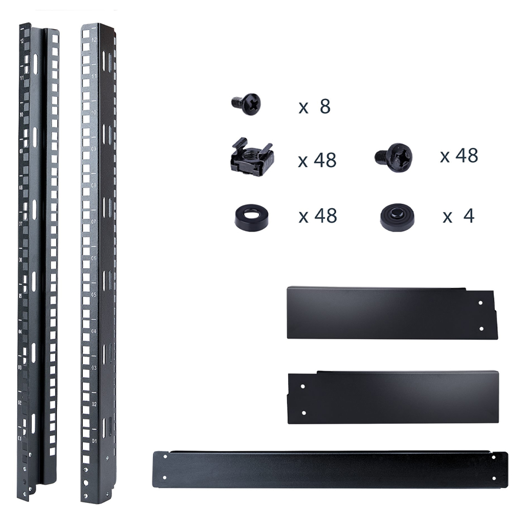 thumbnail image 2 of Sound Town ST2PF-12LW 12U Desktop Open-Frame Rack – 2-Post Steel Audio Network Gear 2 of 4