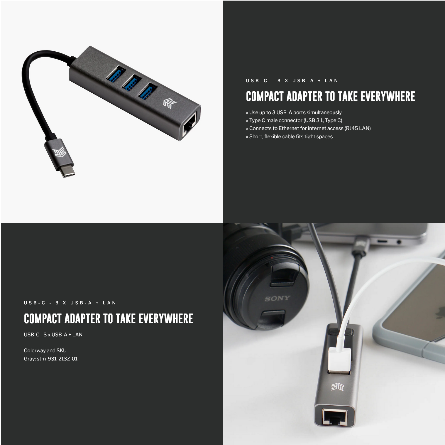 STM Dux Cable (USB-C to Lightning 1.5m) - Grey
