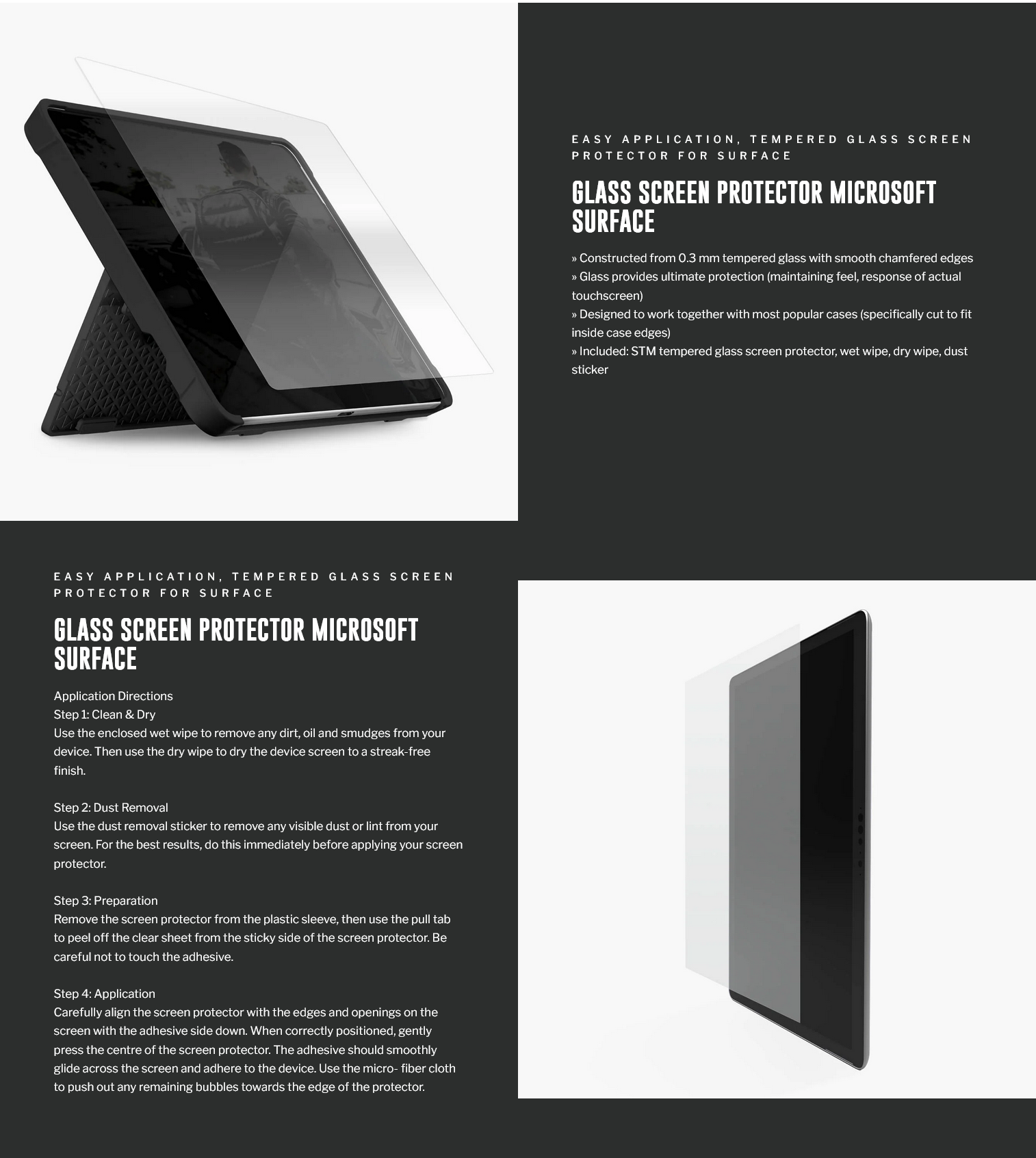STM Glass Screen Protector for Surface Go (2/3/4)