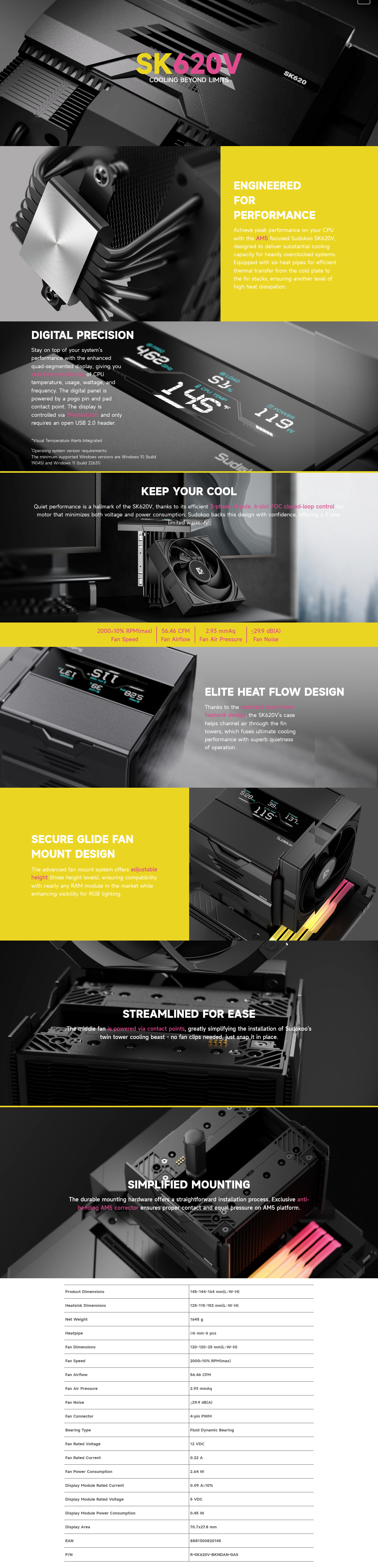 Sudokoo SK620V Dual Tower CPU Air Cooler