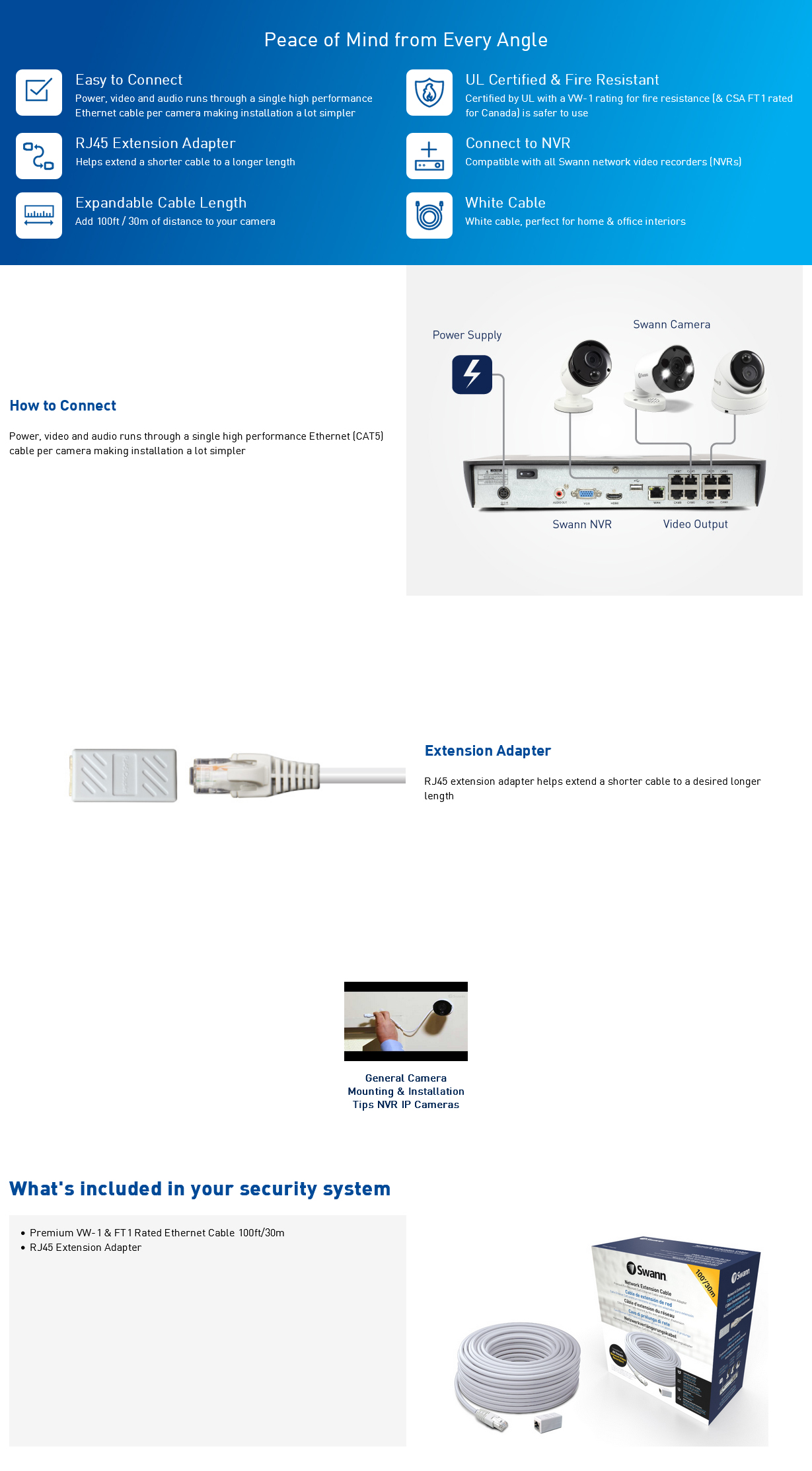 Swann 100ft/30m Network Extension Cable