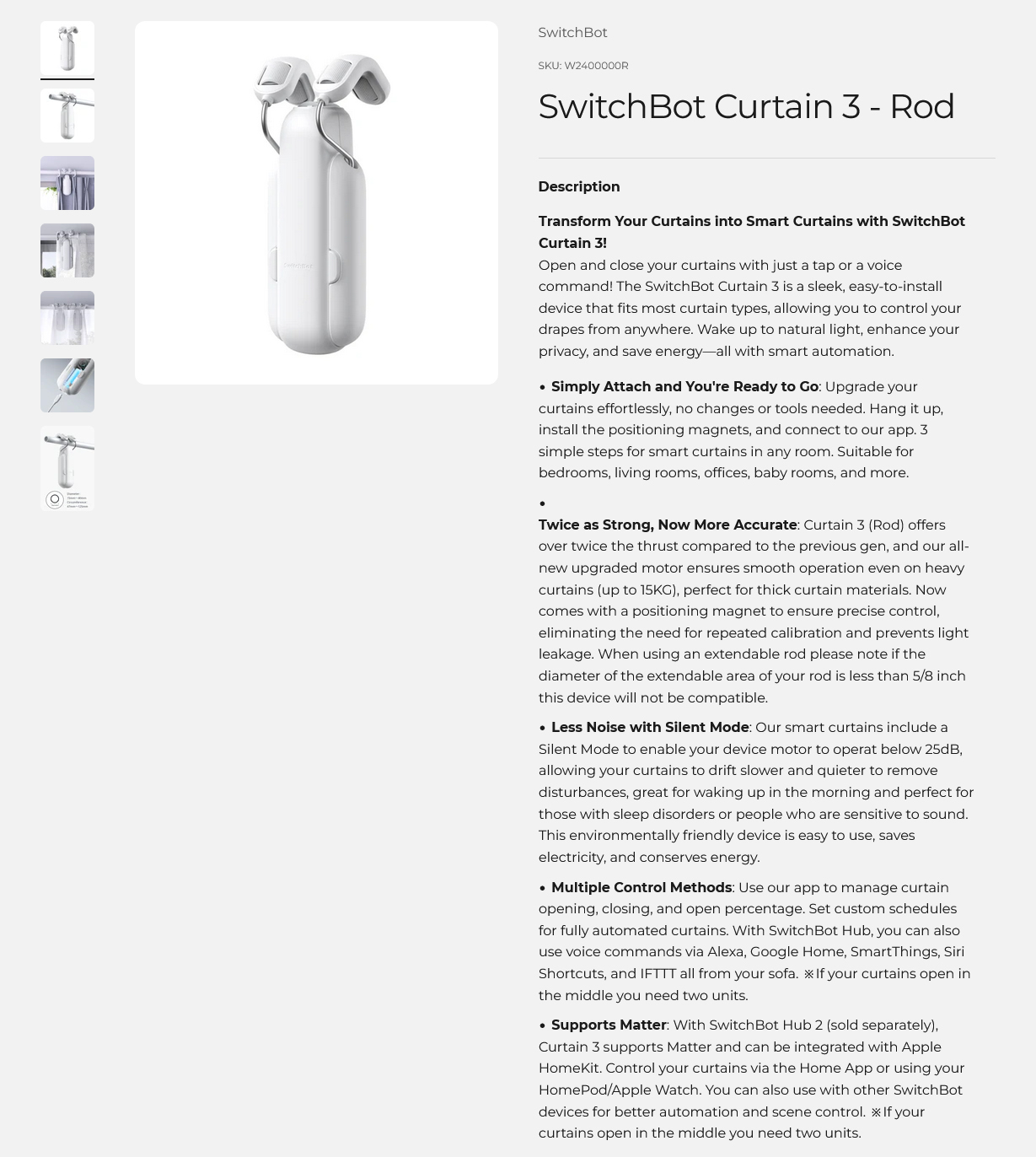 SwitchBot Curtain 3 - Rod