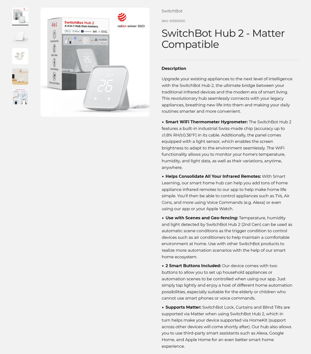 SwitchBot Hub 2 - Matter Compatible
