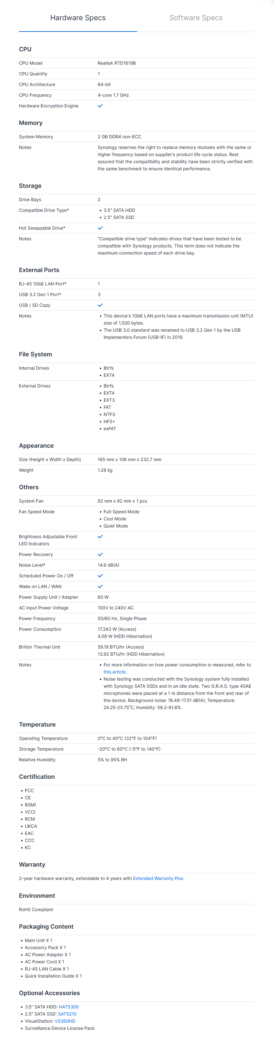 Synology DiskStation DS223 2-Bay Diskless NAS Ryzen Dual-Core 2GB - Overview 2