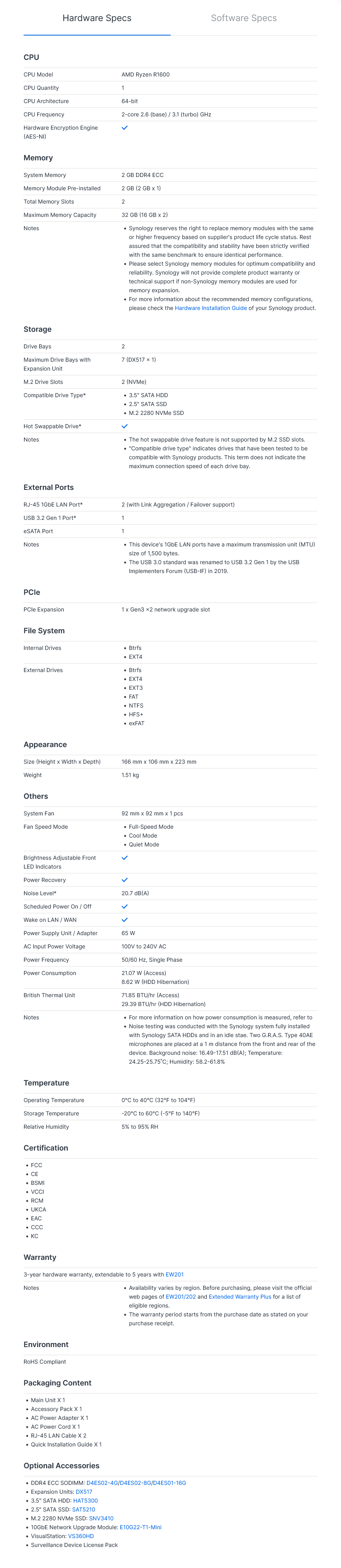 Synology DiskStation DS723+ 2-Bay Diskless NAS Ryzen Dual-Core 2GB - Overview 2