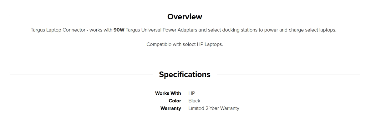 Targus PT-3H2 3- Pin Power Tip