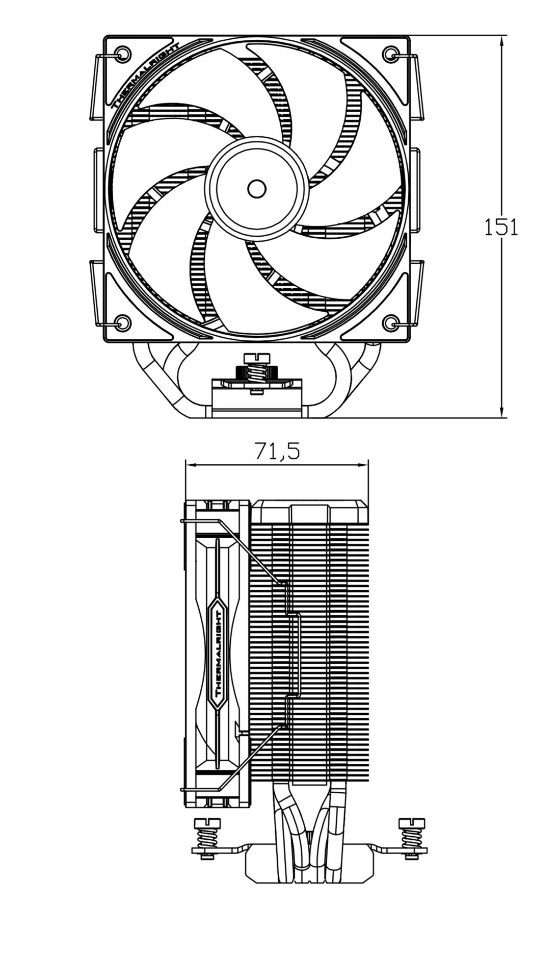 Thermalright Assassin X 120 R Digital ARGB CPU Cooler - Black