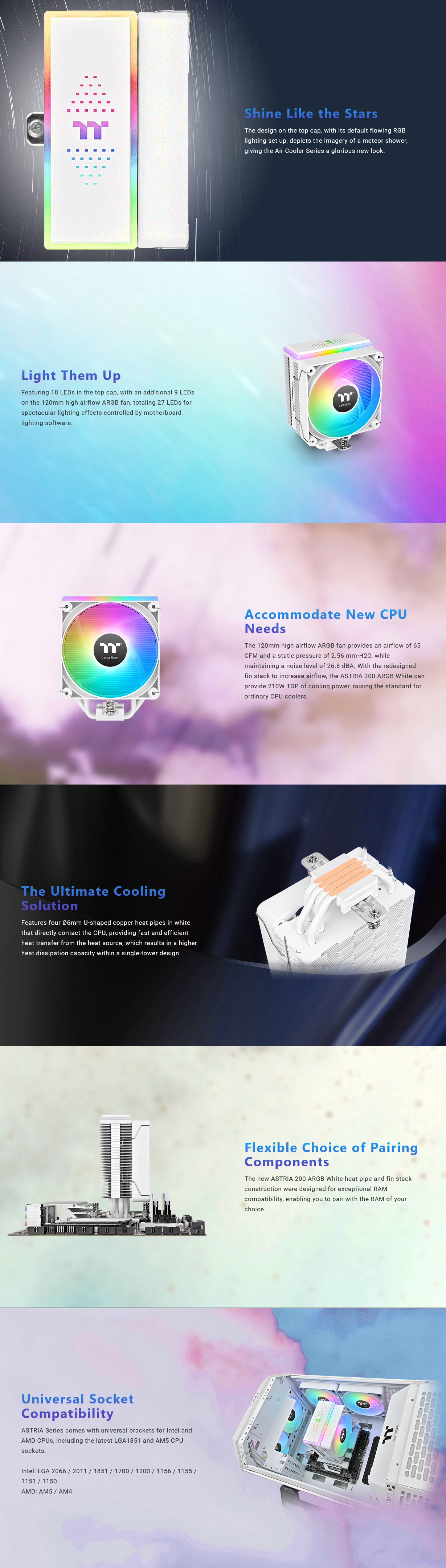 Thermaltake ASTRIA 200 ARGB Sync CPU Cooler White Edition