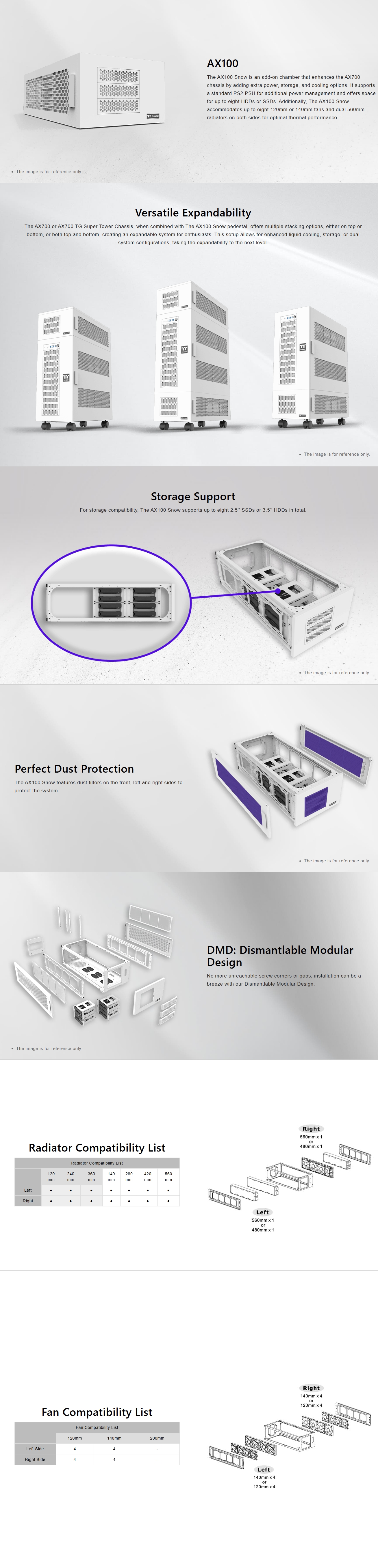 Thermaltake AX100 Pedestal Case - Snow