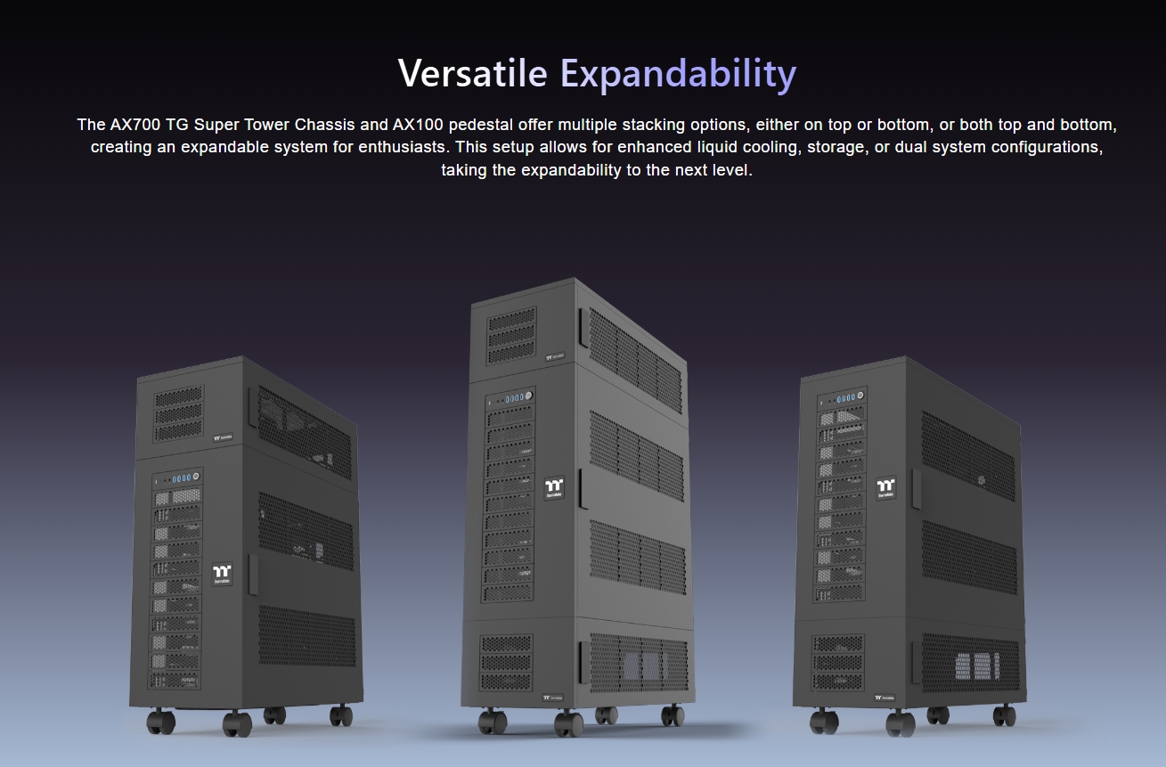 Thermaltake AX700 Tempered Glass XL-ATX Super Tower Case - Black