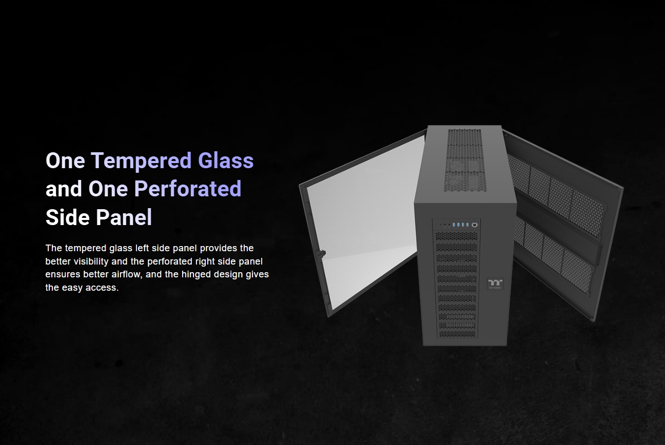 Thermaltake AX700 Tempered Glass XL-ATX Super Tower Case - Black