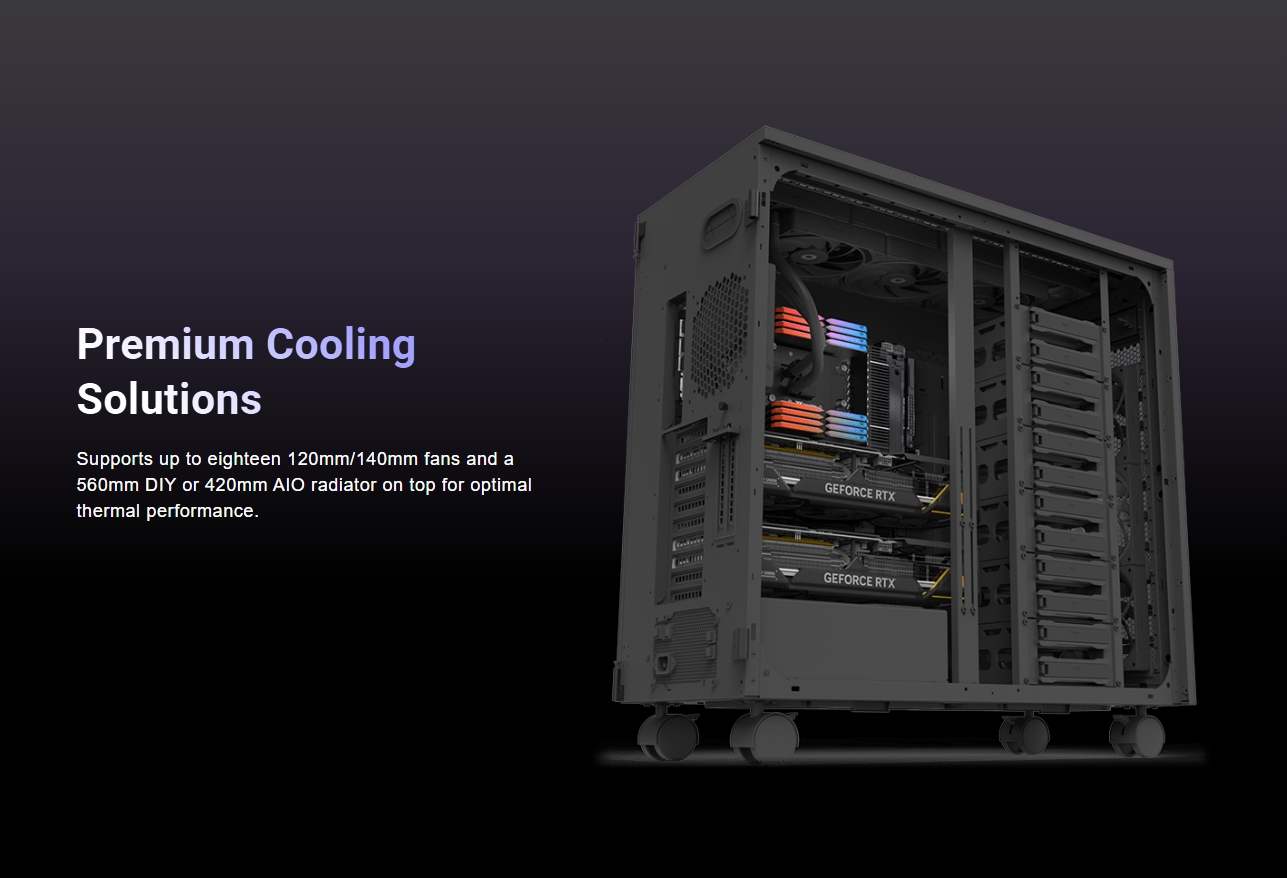 Thermaltake AX700 Tempered Glass XL-ATX Super Tower Case - Black