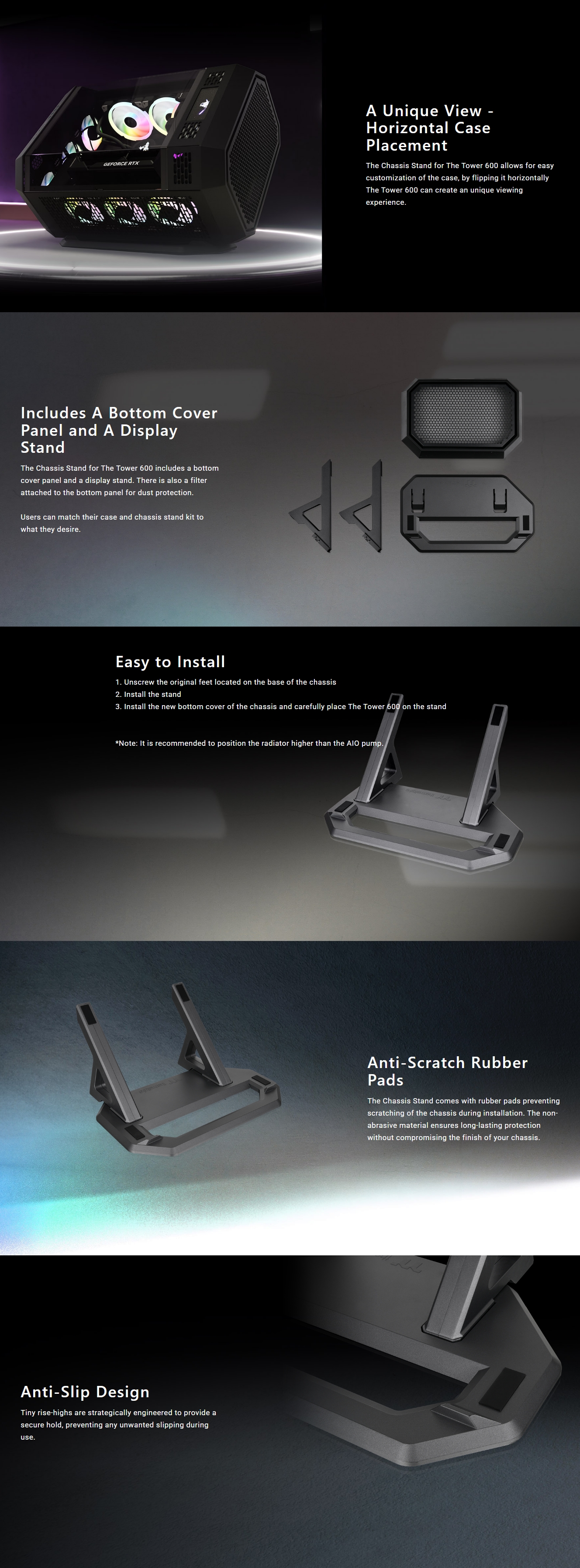 Thermaltake Chassis Stand Kit for The Tower 600 - Black