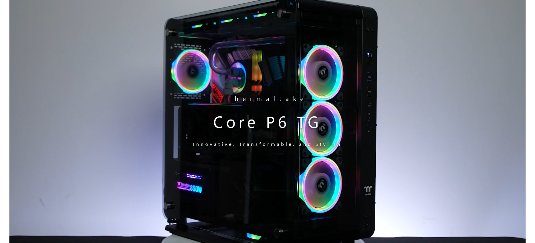 Thermaltake Core P6 Tempered Glass ATX Mid Tower Case - Black