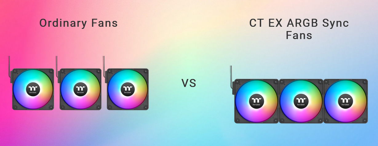 Thermaltake CT140 140mm EX ARGB Magnetic Quick Connect PWM Fans Black ...