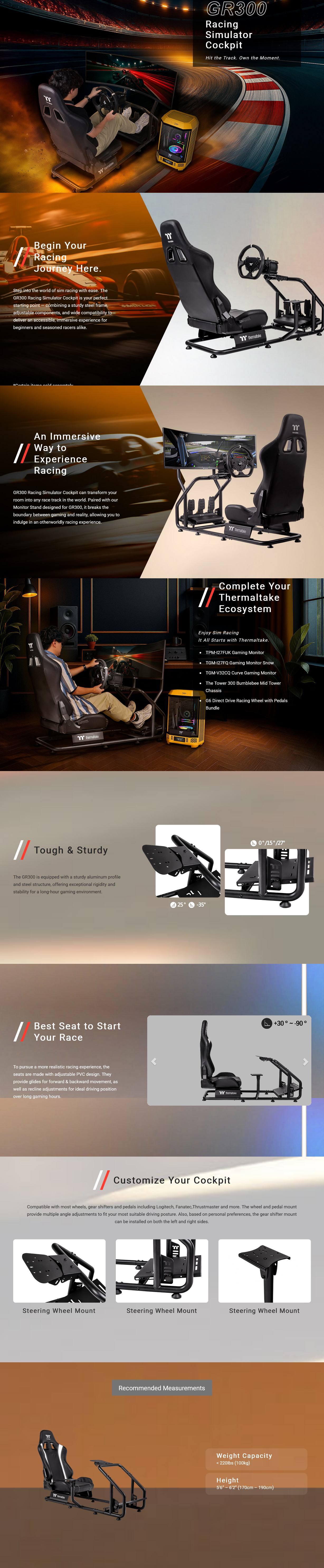 Thermaltake Gaming GR300 Racing Simulator Cockpit - Black