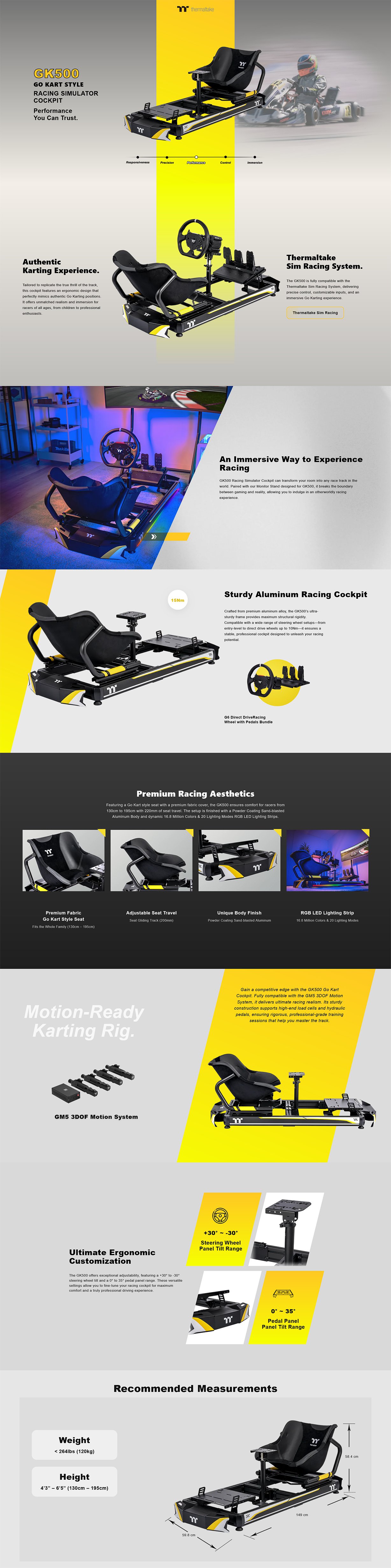 Thermaltake GK500 Go Kart Style Racing Simulator Cockpit