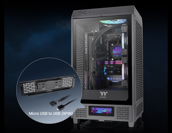 Thermaltake LCD Display Panel Kit for The Tower 200 - Black - Desktop Overview 1