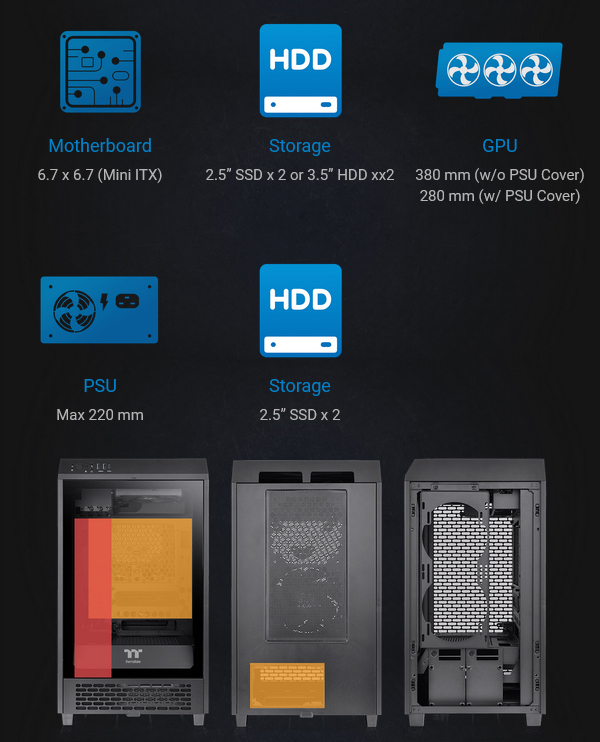 Thermaltake The Tower 200 Mini Tower Tempered Glass MITX Case Snow Edition CA1X900S6WN00