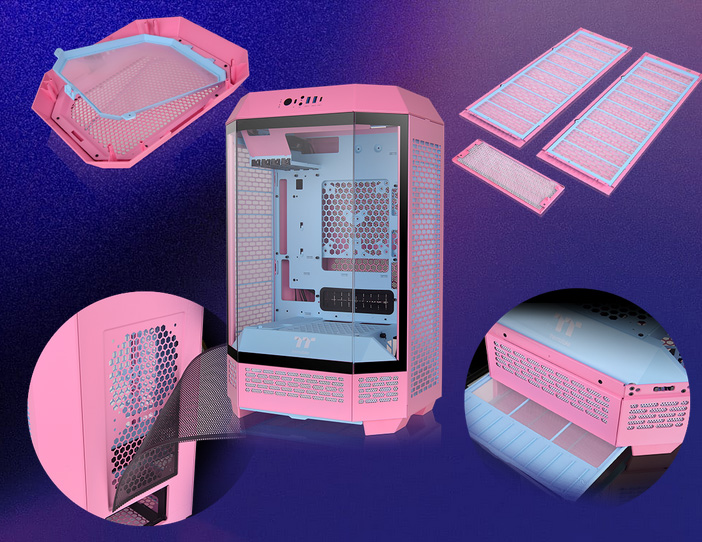 Thermaltake The Tower 300 Tempered Glass Micro Tower Case - Bubble Pink Edition
