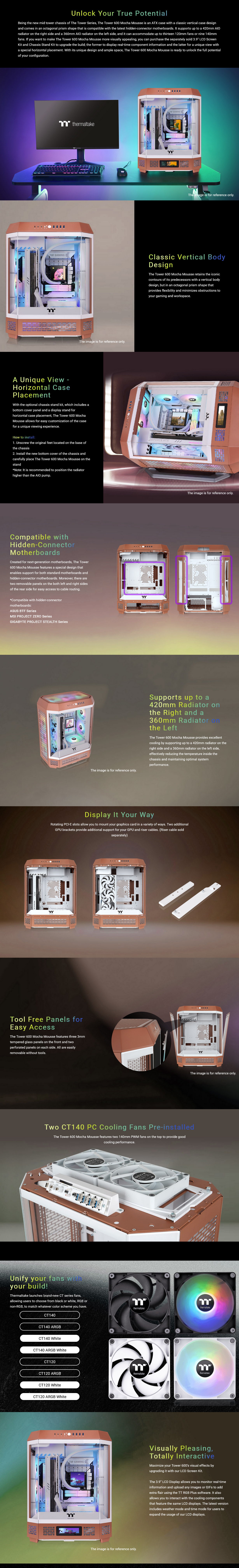 Thermaltake The Tower 600 Tempered Glass Mid-Tower Case - Mocha Mousse
