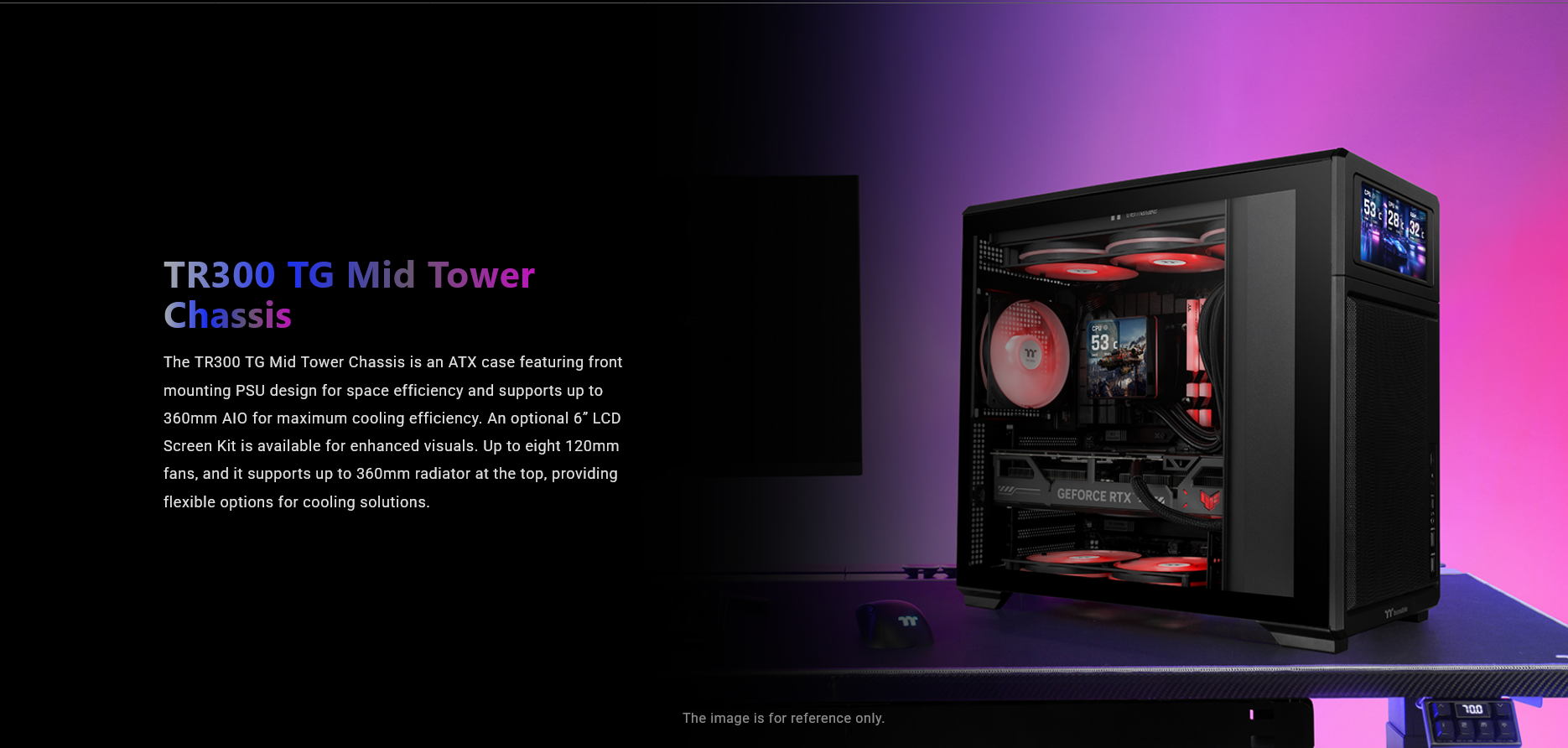 Thermaltake TR300 Tempered Glass Mid Tower Case - Black Edition