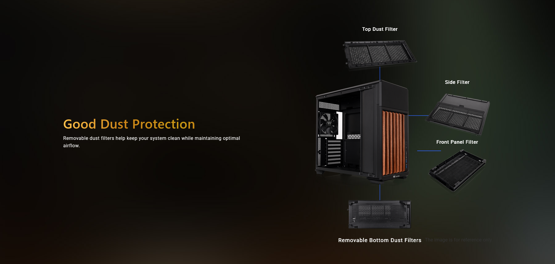Thermaltake TR300 WS Tempered Glass Mid Tower Case - Black Wood Edition