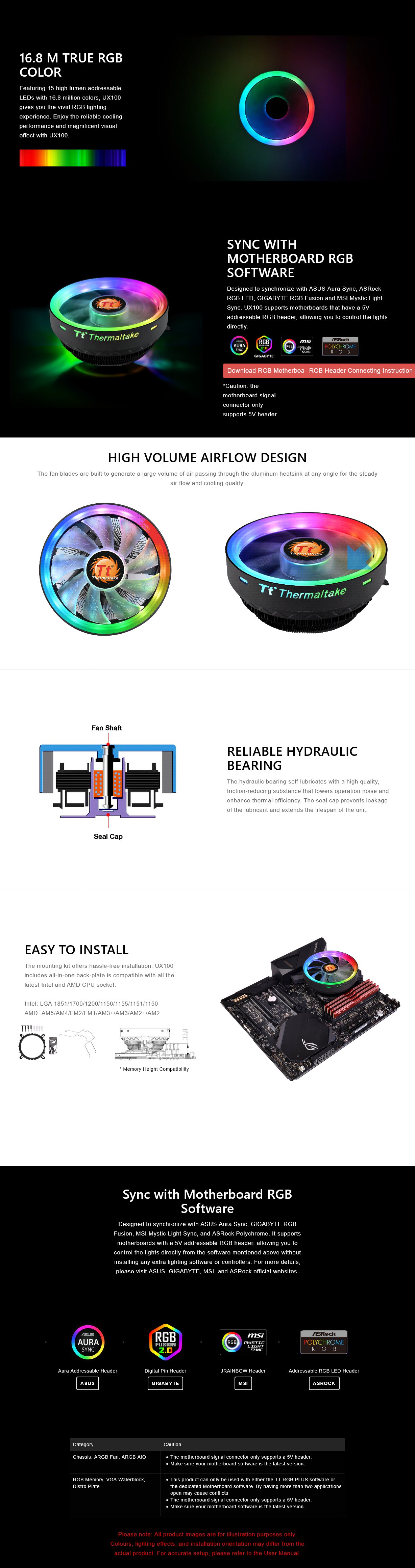 Thermaltake UX100 ARGB CPU Air Cooler