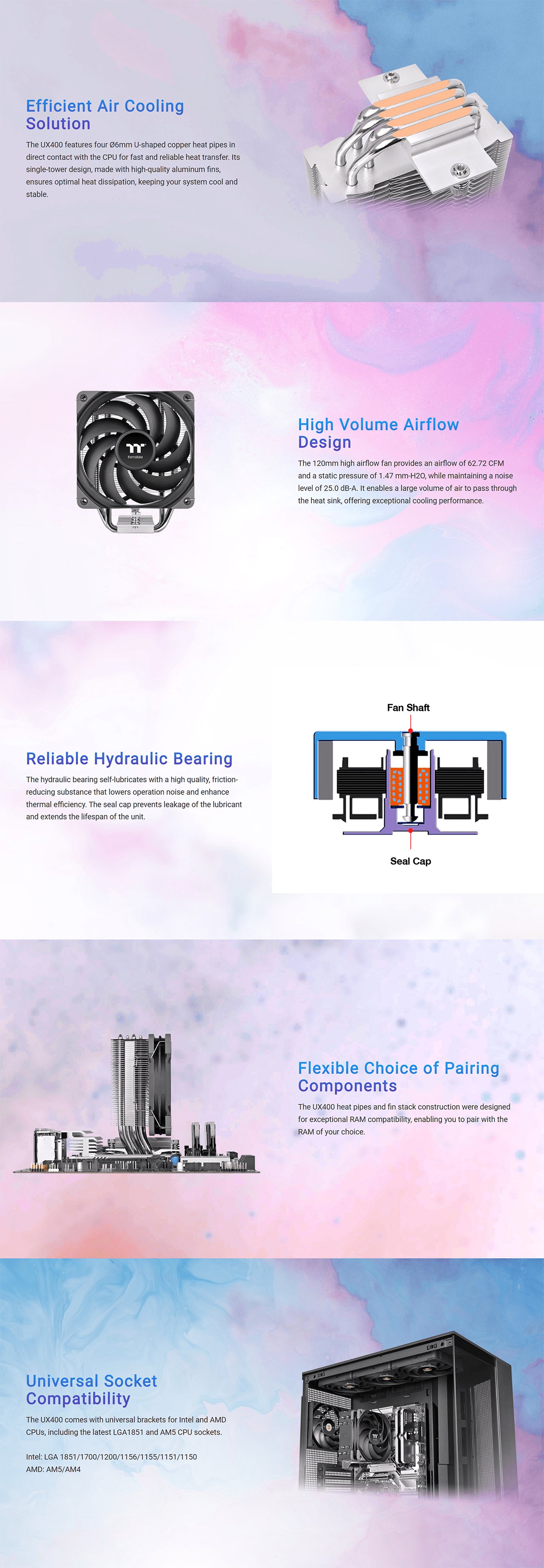 Thermaltake UX400 CPU Cooler - Black Edition
