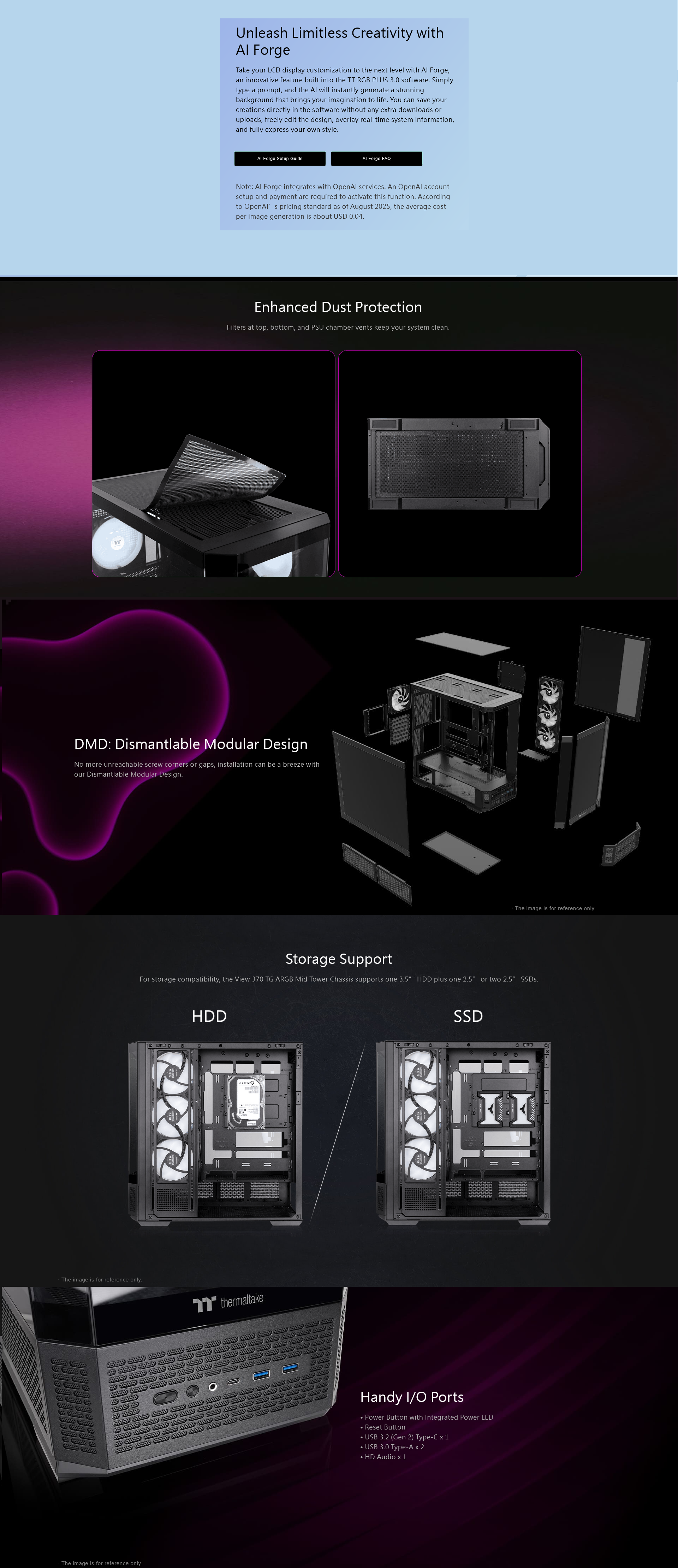 Thermaltake View 370 Tempered Glass ARGB Mid Tower Case - Black