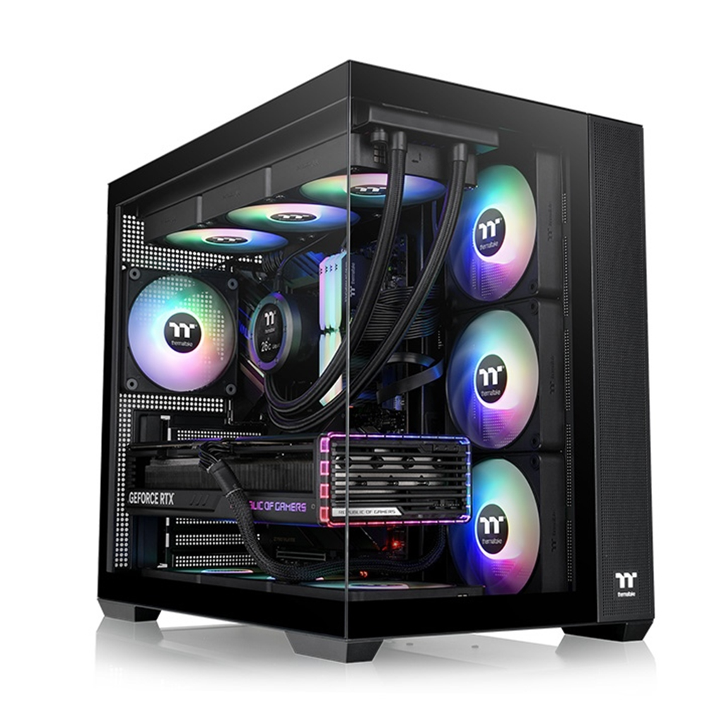 Thermaltake View 380 Tempered Glass ARGB Mid Tower Case Black Edition ...