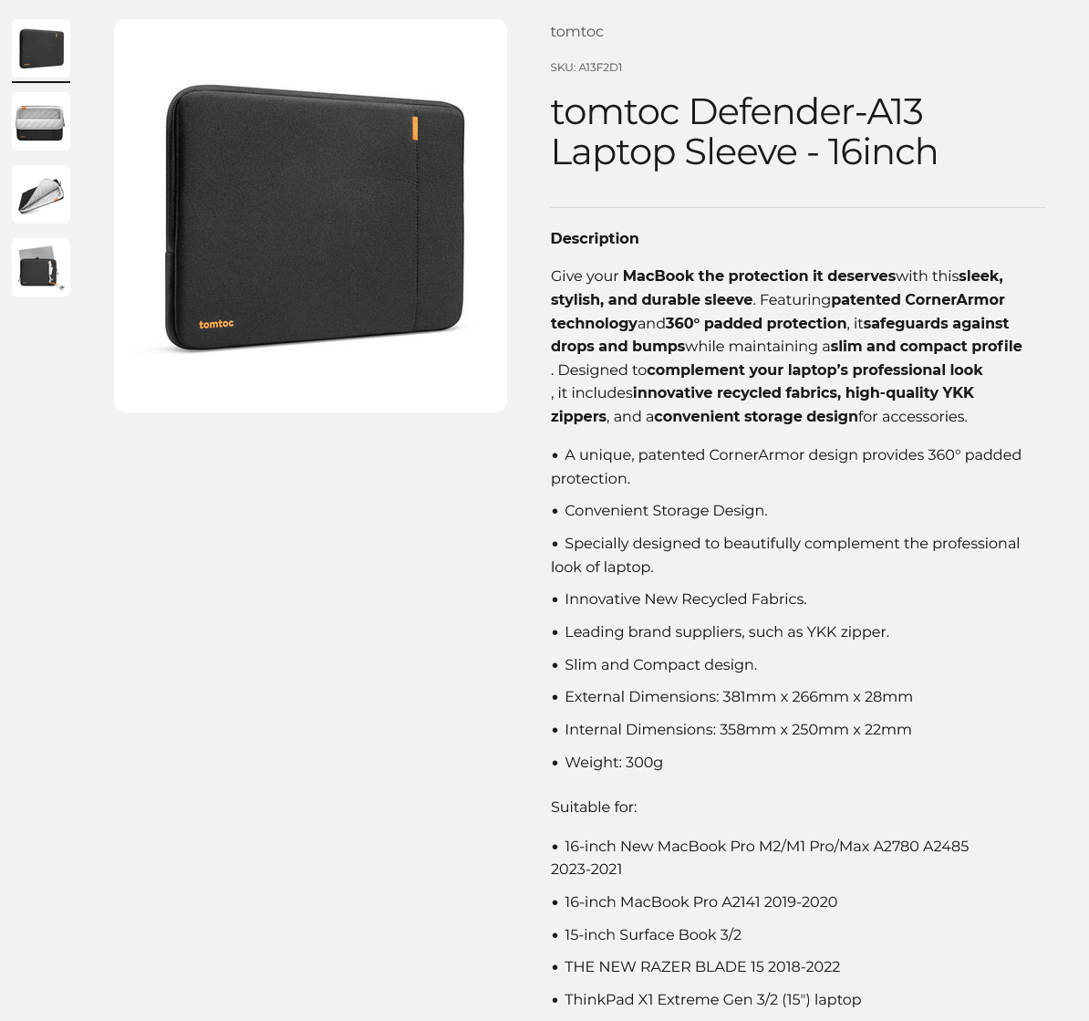 tomtoc Defender A13 16