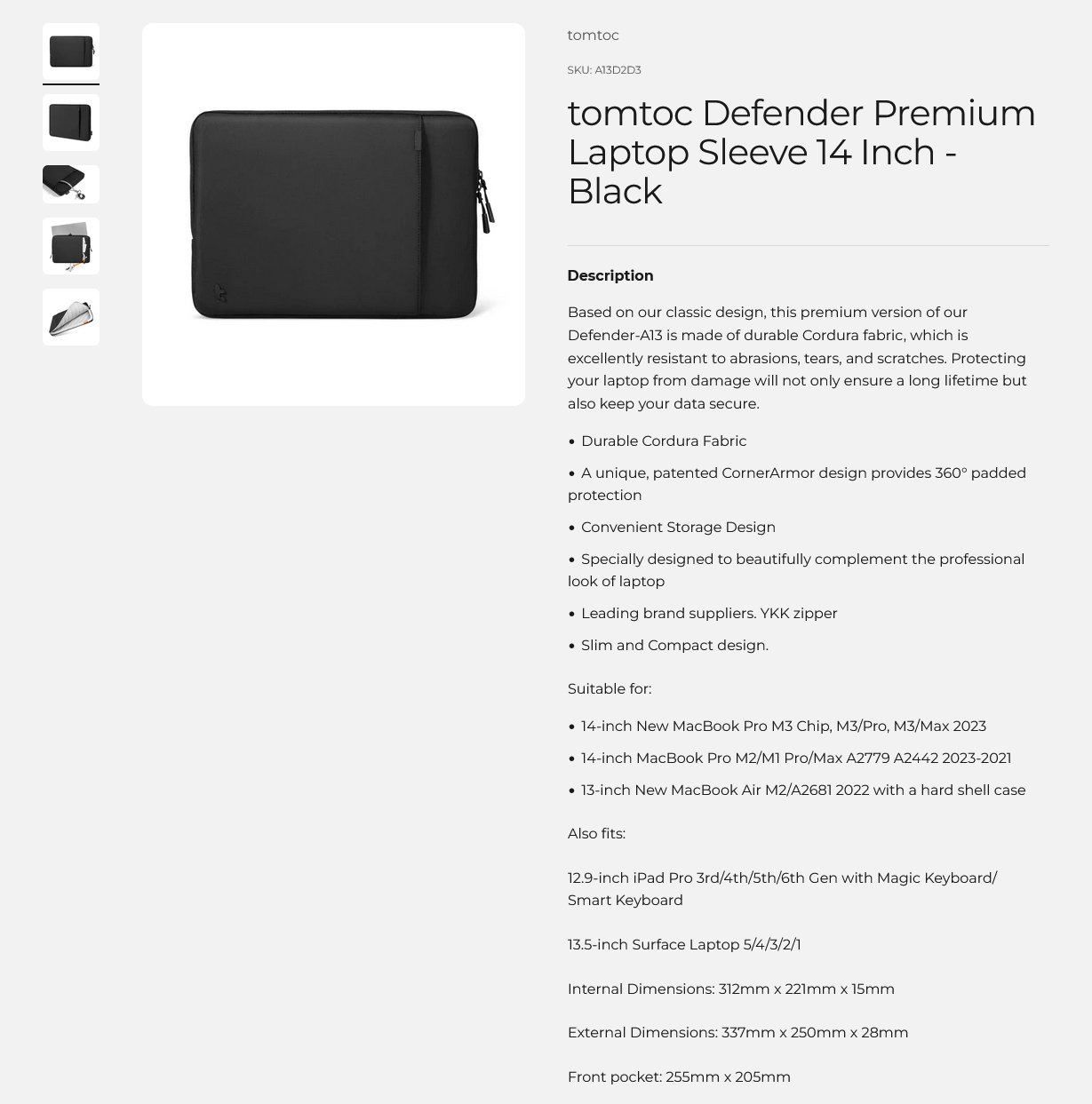 tomtoc Defender Premium 14