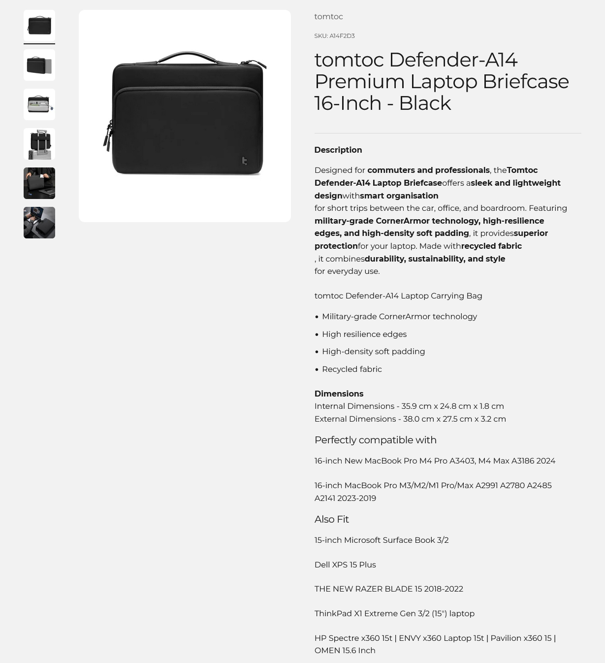tomtoc Defender-A14 16