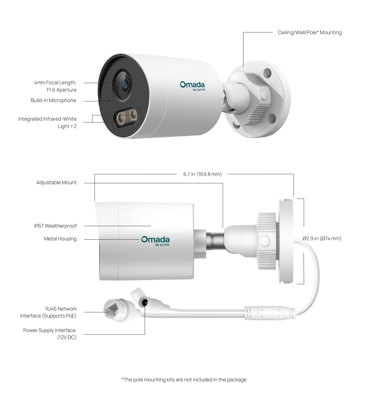 TP-Link Omada 5MP Bullet PoE Security Camera