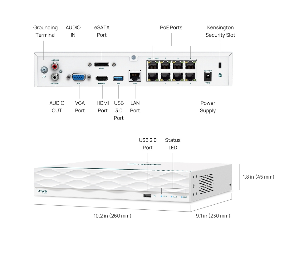 TP-Link Omada NVR16-8P-2T Network Video Recorder w/ 2TB HDD