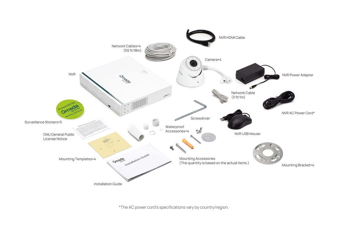 TP-Link Omada T8S4-2T 8MP 4 Camera Turret PoE Security System w/ 2TB HDD & 16-Channel NVR