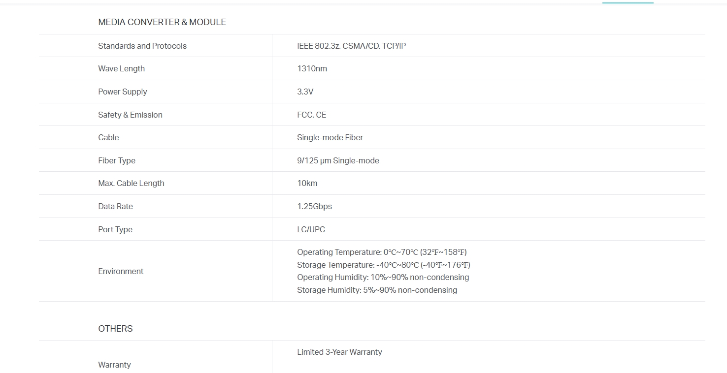 TP-Link SM311LS SFP Single Mode Module