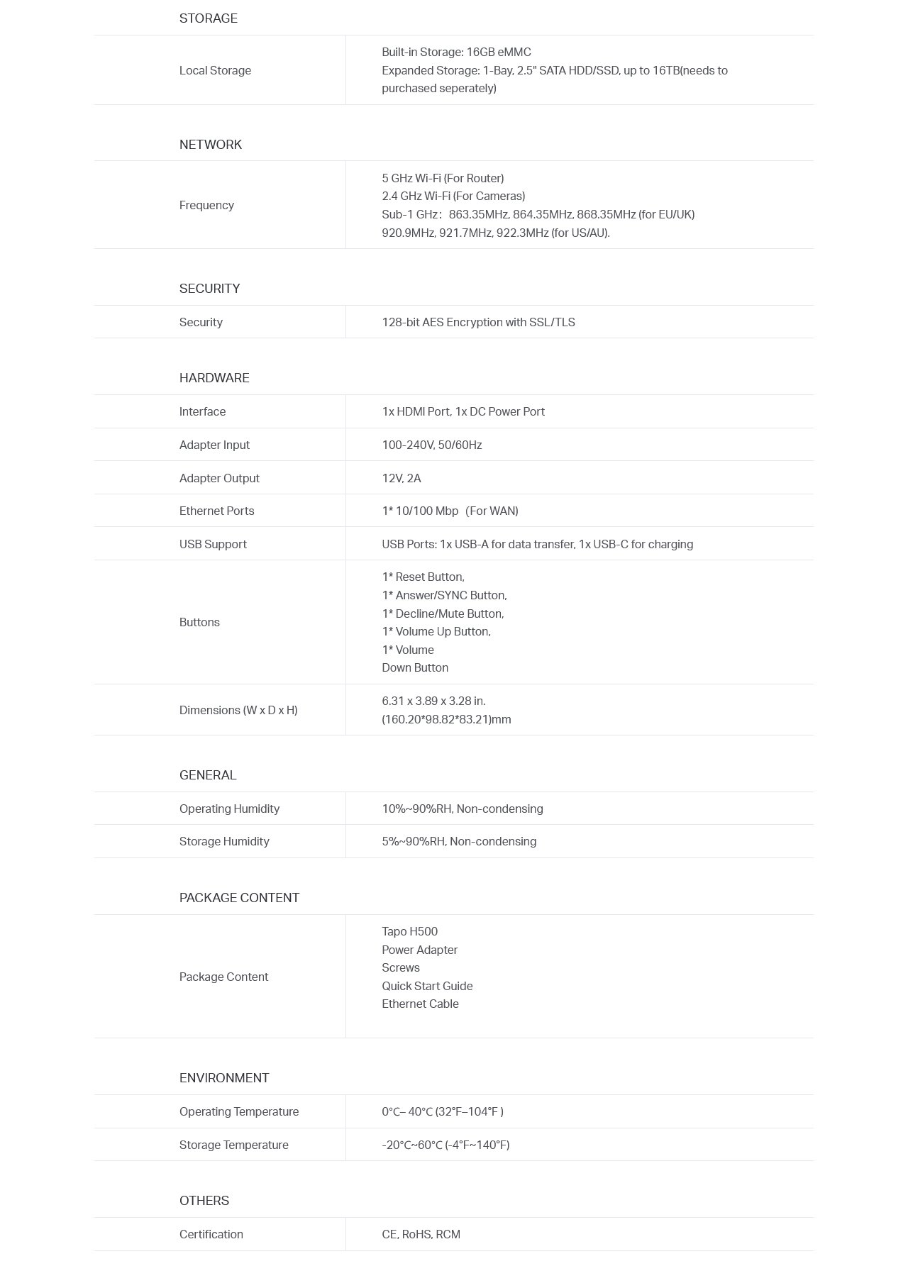 TP-Link Tapo H500 Smart HomeBase