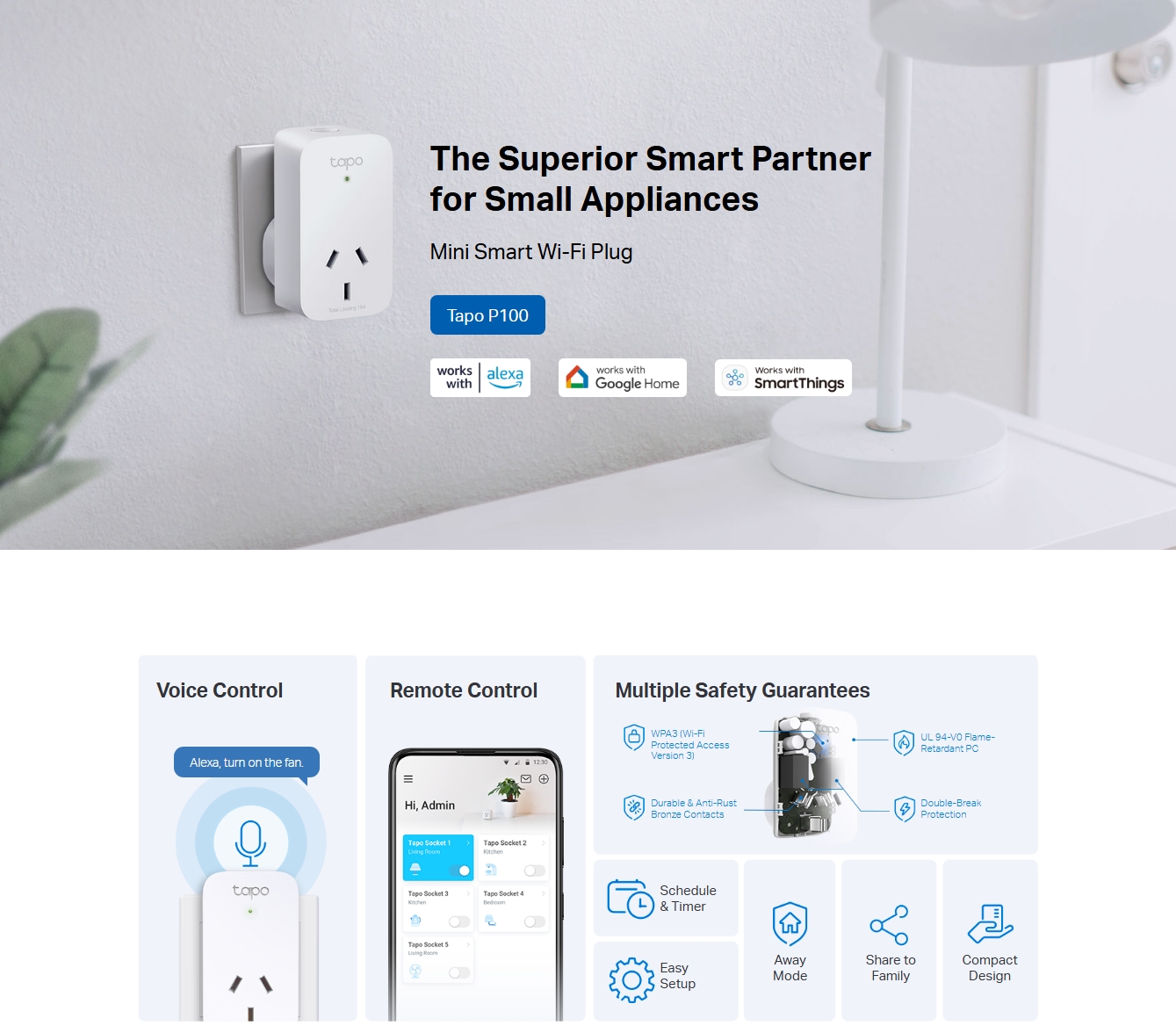 TP-Link Tapo Mini Smart Wi-Fi Plug - 2 Pack