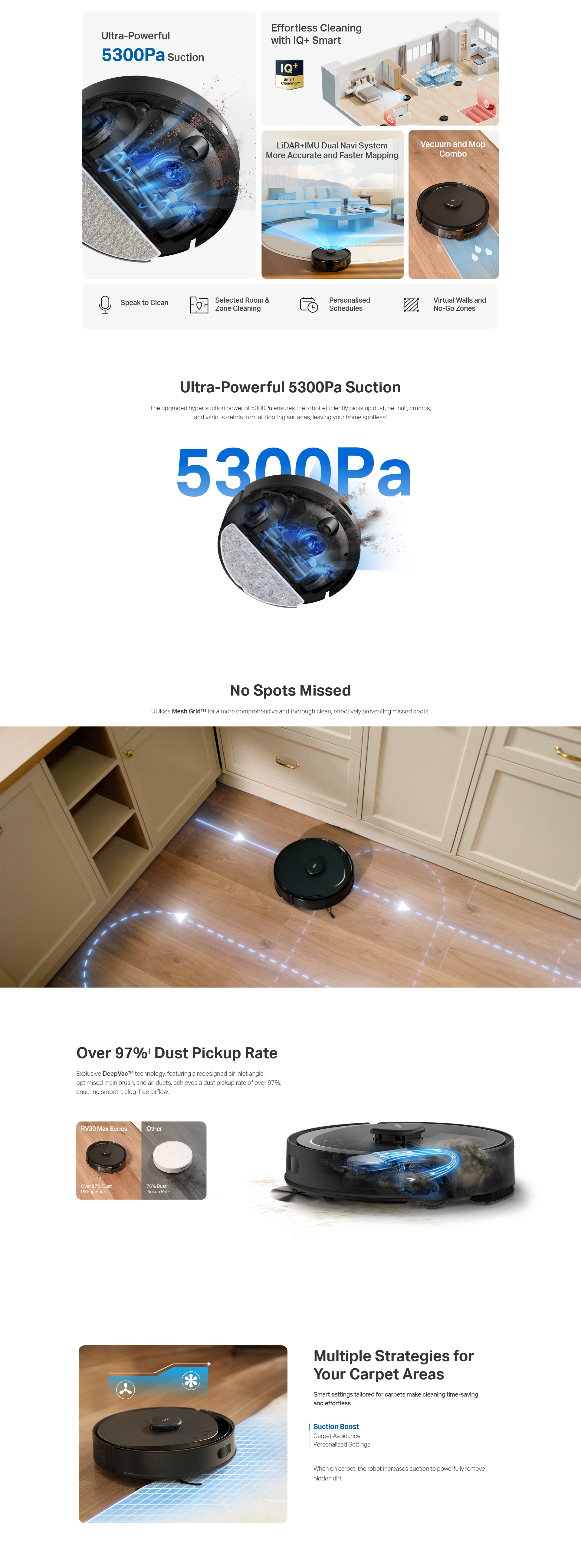 TP-LINK Tapo RV30 Max 5300Pa Hyper Suction Robot Vacuum Mop
