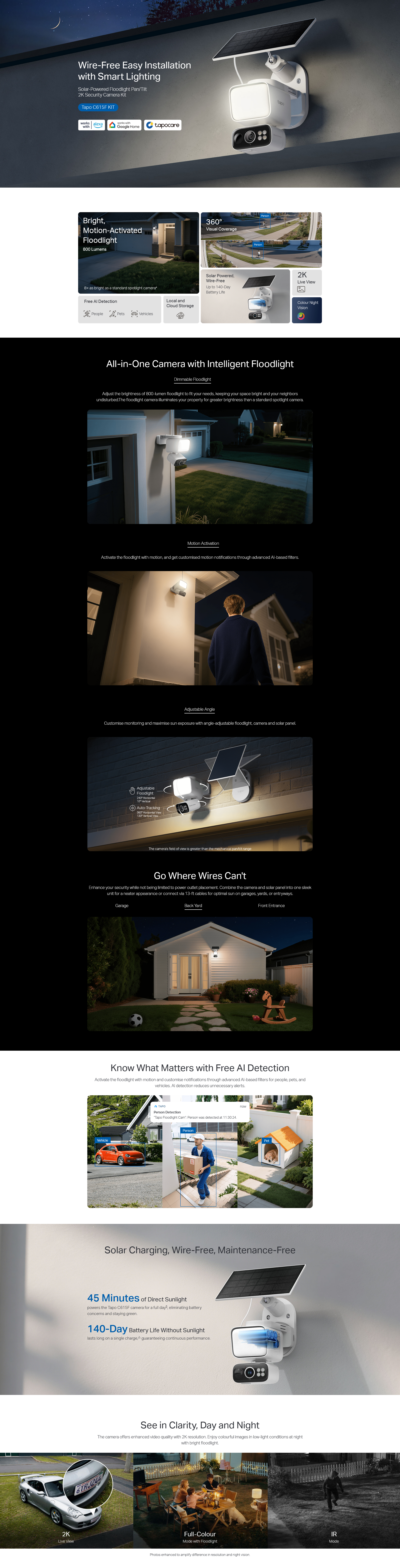 TP-Link TC50 KIT Solar-Powered Floodlight Pan/Tilt Security Camera Kit