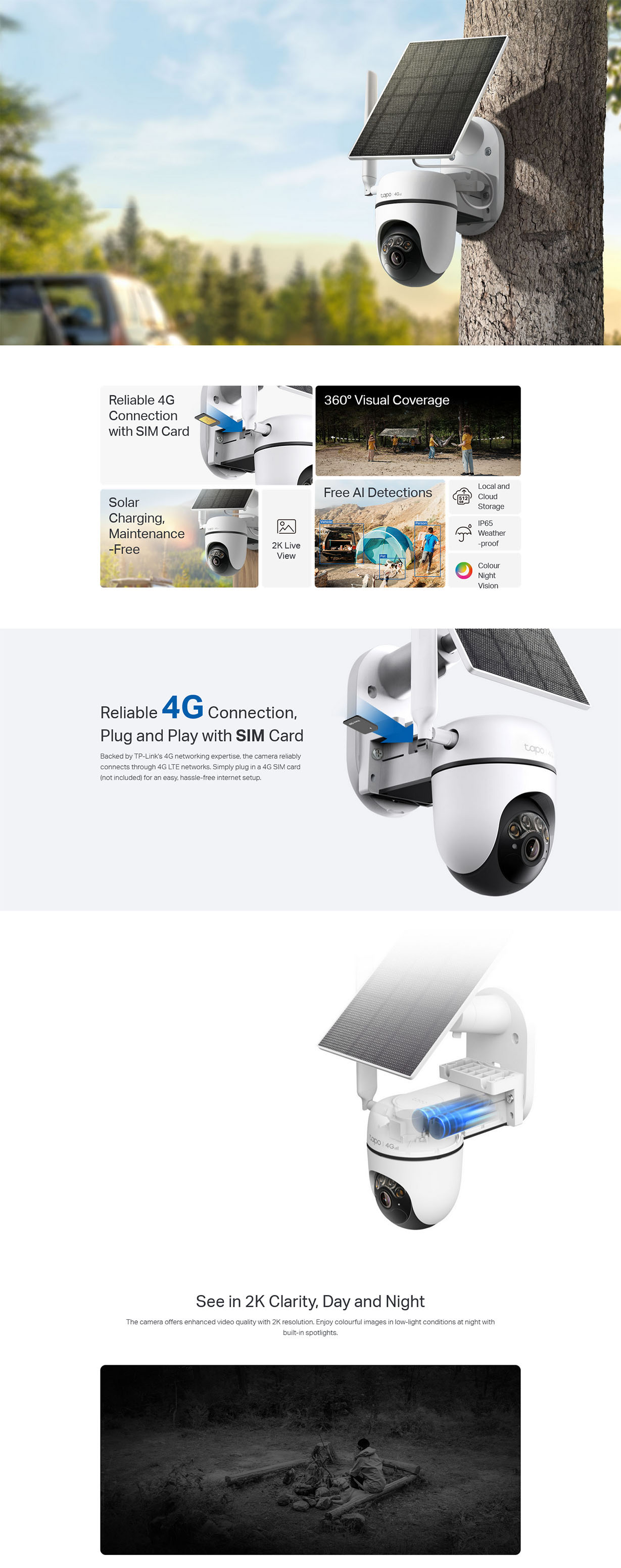 TP-Link TC90G KIT Solar-Powered Pan/Tilt 4G LTE Security Camera Kit