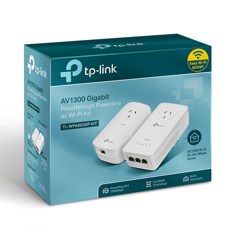 TPLink TLWPA8630P KIT AV1200 WiFi Passthrough Powerline Range